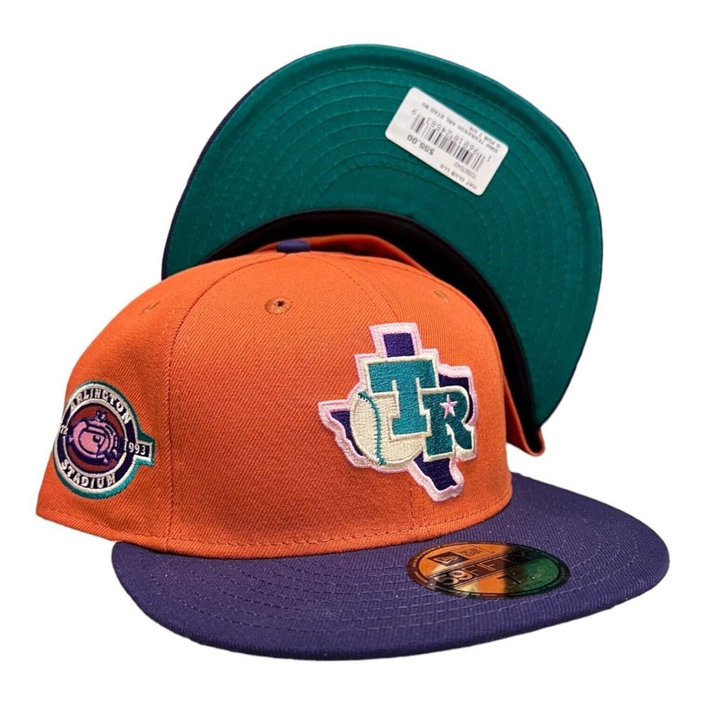 New Era Texas Rangers Cactus Fruit 59FIFTY Fitted Hat Arlington Side Patch